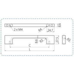 Nowoczesny Uchwyt GTV UZ-819 l=288 aluminium